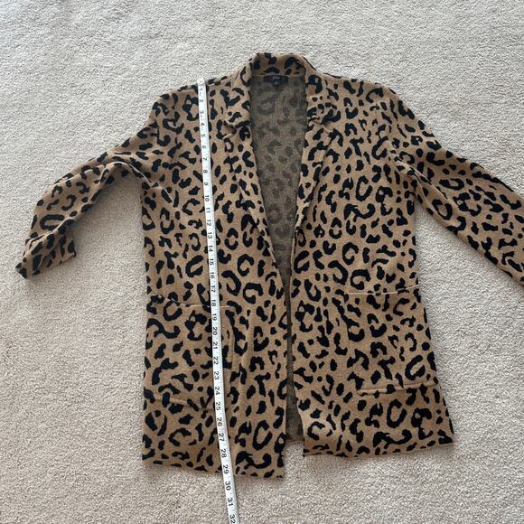 J.Crew Sophie Leopard Print Open Front 3/4 Sleeve Sweater Blazer Size Small Wool - Picture 6 of 6